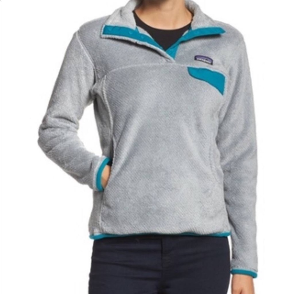 Patagonia Teal and Grey Retool Pullover